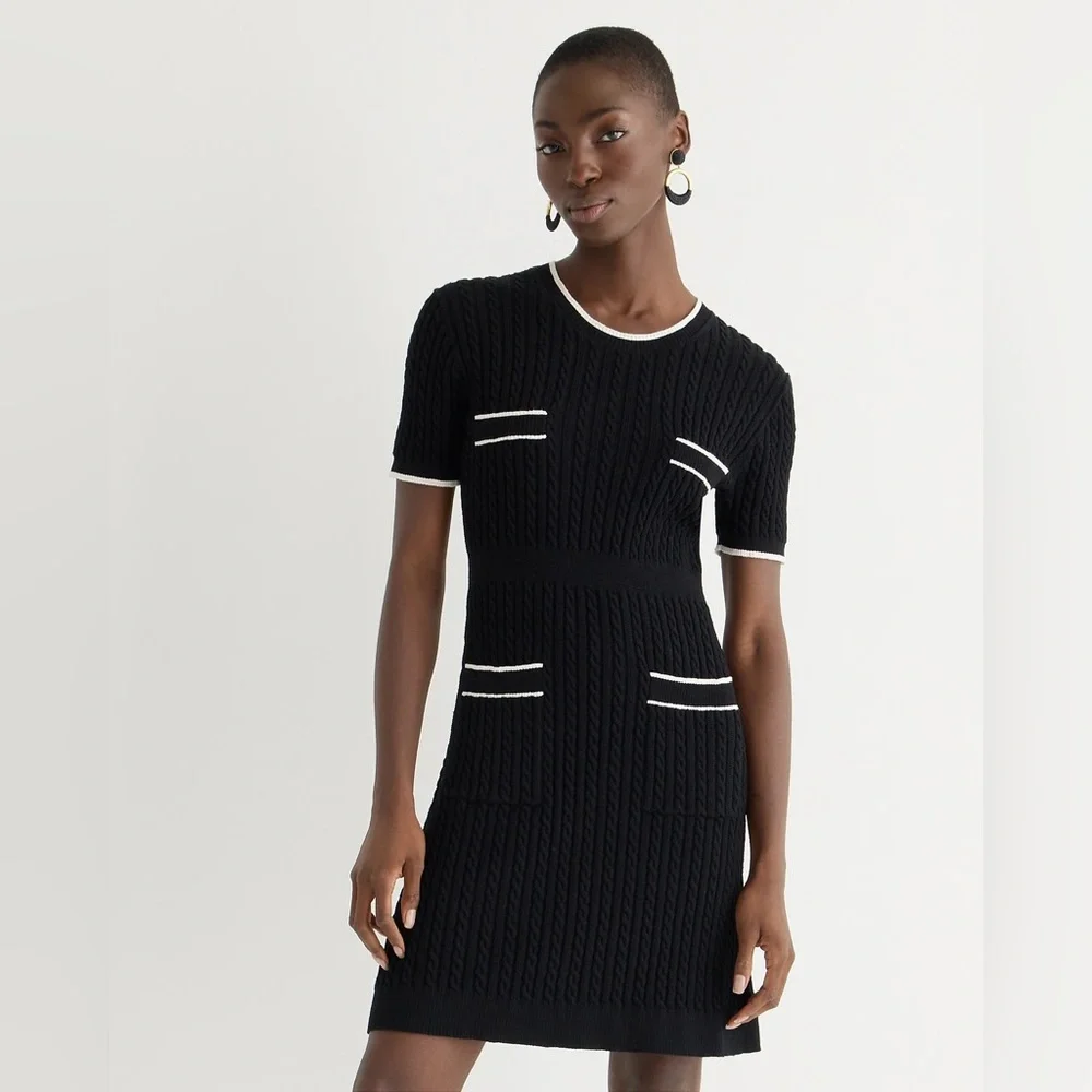 J.Crew Short-sleeve cable-knit sweater-dress BP518